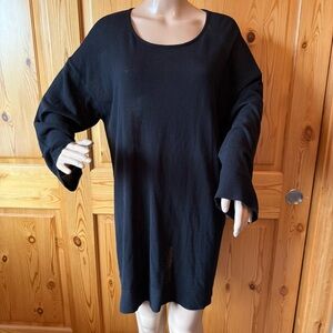 Gudrun Sjoden Black Tunic Sweater Organic Cotton Size M Oversized Lagenlook